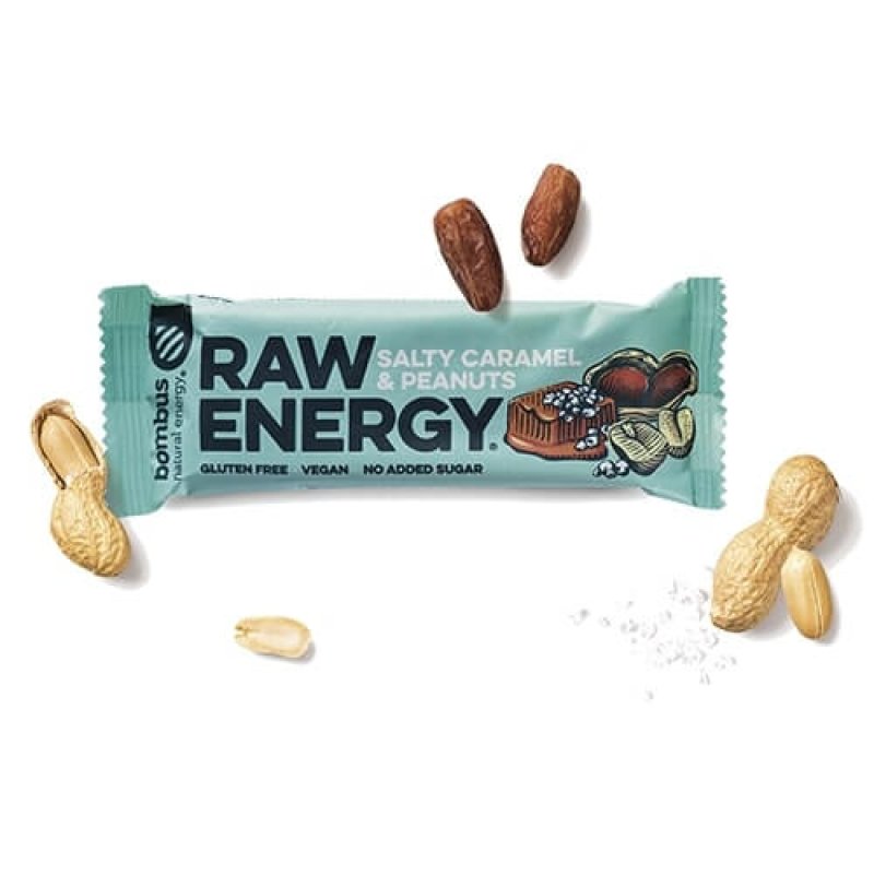 Bombus RAW Energy slaný karamel a arašídy 50 g