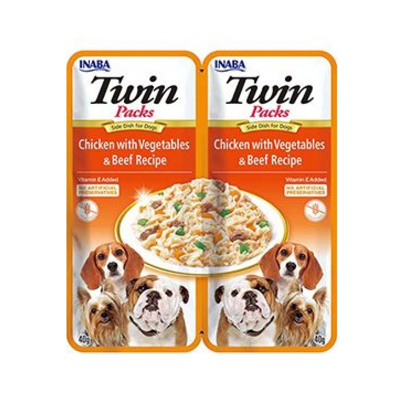 Churu Dog Twin Packs Chick&Veg. & Beef in Broth 2 x 40 g