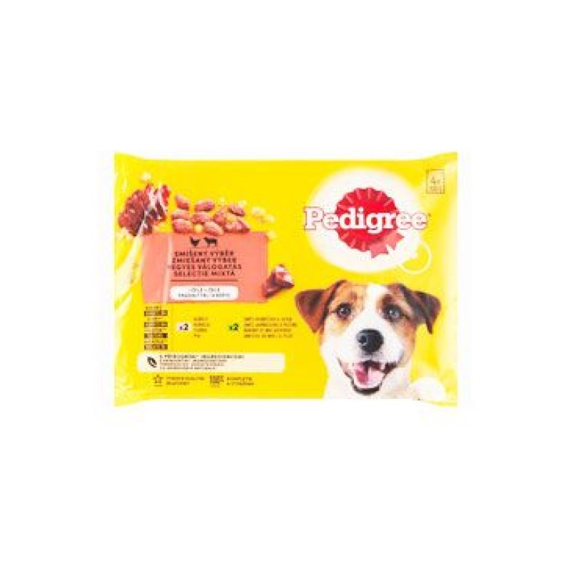 Pedigree kapsa Adult hovězí/drůbeží v želé 4 x 100 g