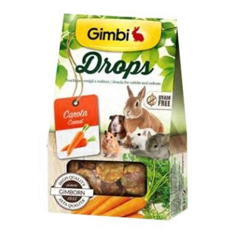 Gimbi Drops pro hlodavce s mrkví 50 g