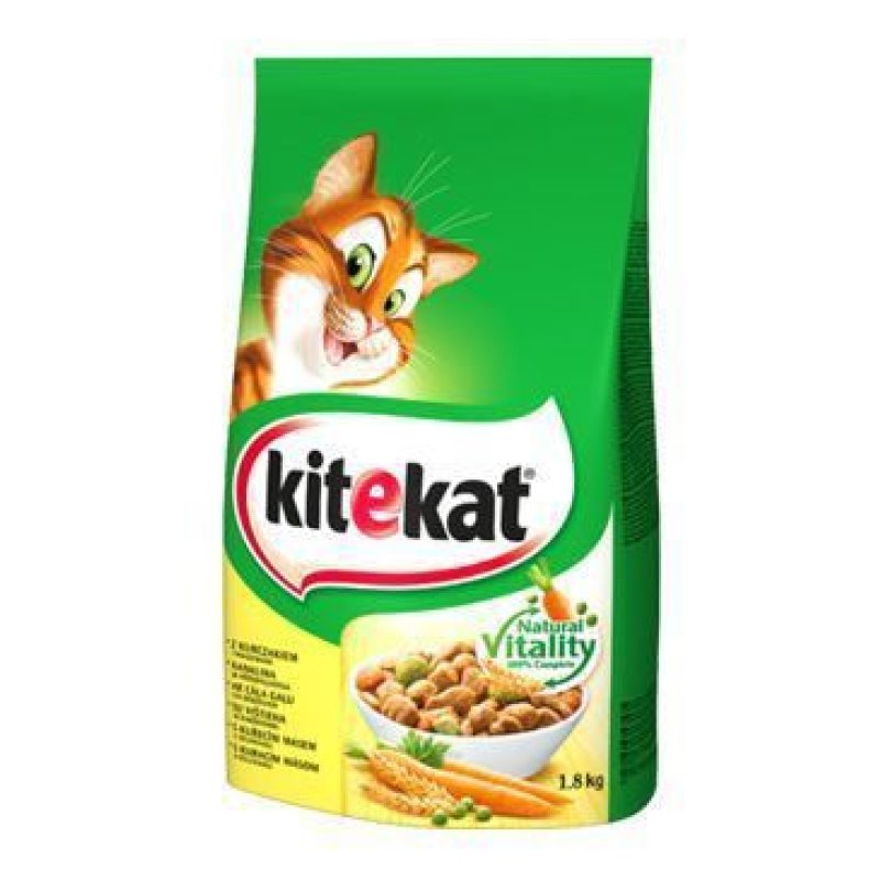 Kitekat Dry kuřecí se zeleninou 1,8 kg