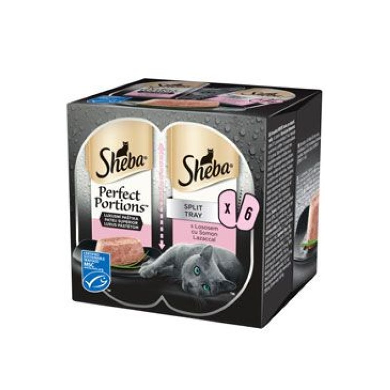 Sheba kapsa Perfect Portions s lososem 3 x 75 g