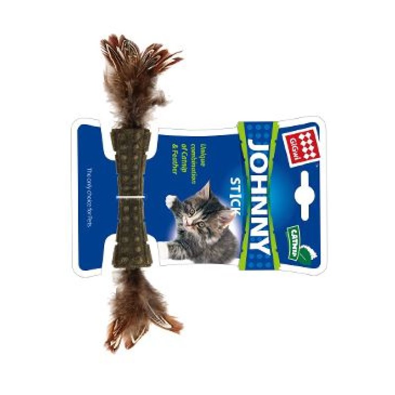 GiGwi Johnny Stick Catnip s peříčky 18 cm