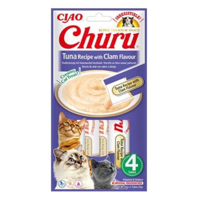 Churu Cat Tuna Recipe with Clam Flavour 4 x 14 g