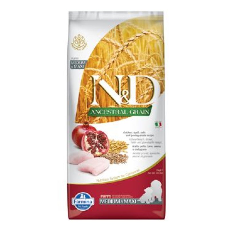 N&D LG DOG Puppy M/L Chicken & Pomegranate 12 kg