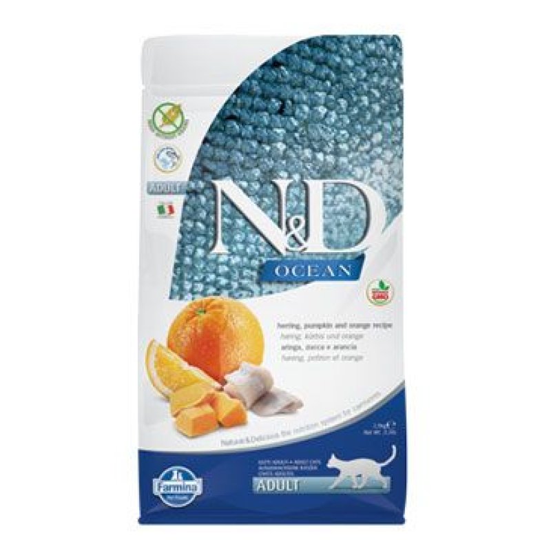 N&D OCEAN CAT Adult Herring, Pumpkin & Orange 1,5 kg