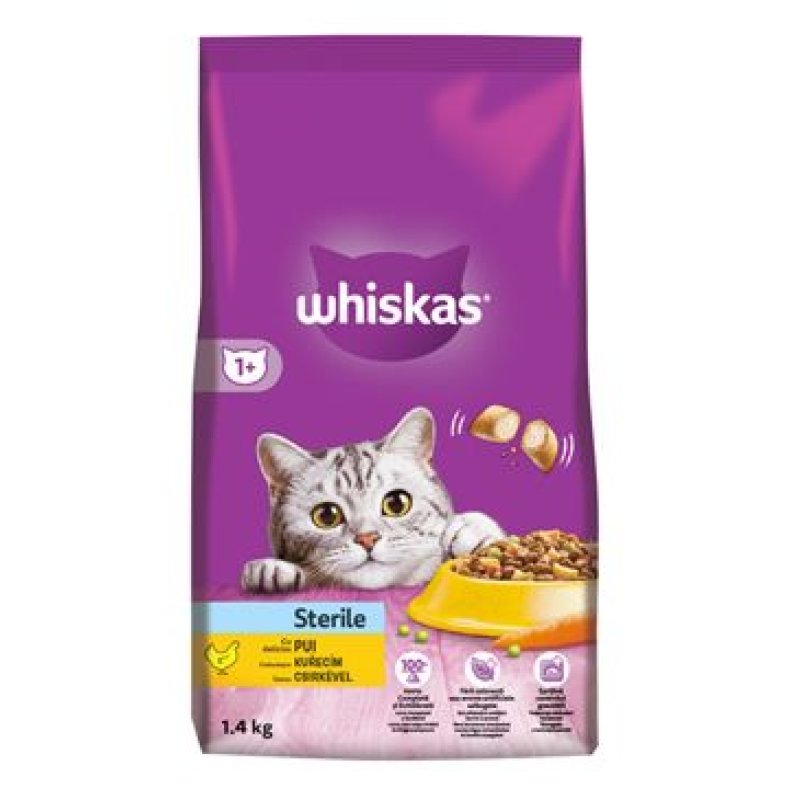 Whiskas Dry Sterile s kuřecím 1,4 kg