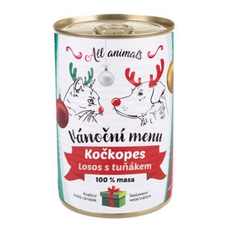 All Animals kočkopes Vánoční menu losos s tuňákem 400 g