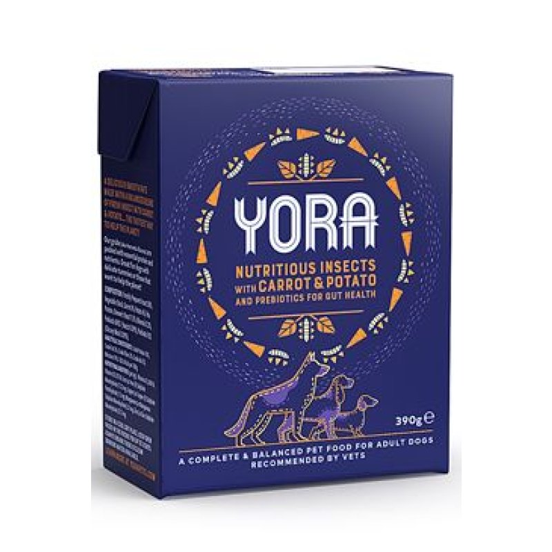 YORA Dog Tetrapack paštika z hmyzu s mrkví 390 g