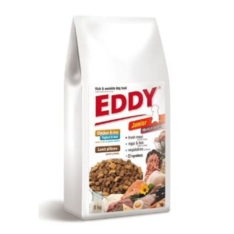 EDDY Junior Medium Breed s masovými polštářky 8 kg