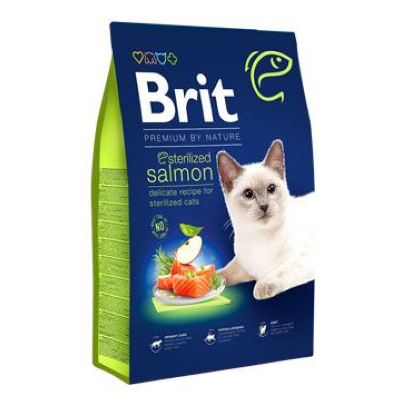 Brit Premium Cat by Nature Sterilized Salmon 8 kg