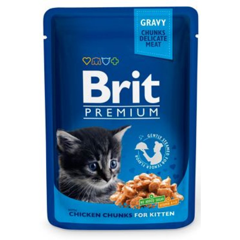 Brit Premium Cat kapsa Chicken Chunks for Kitten 100 g