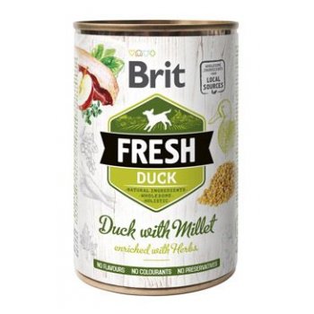 Brit Fresh Dog konz Duck with Millet 400 g