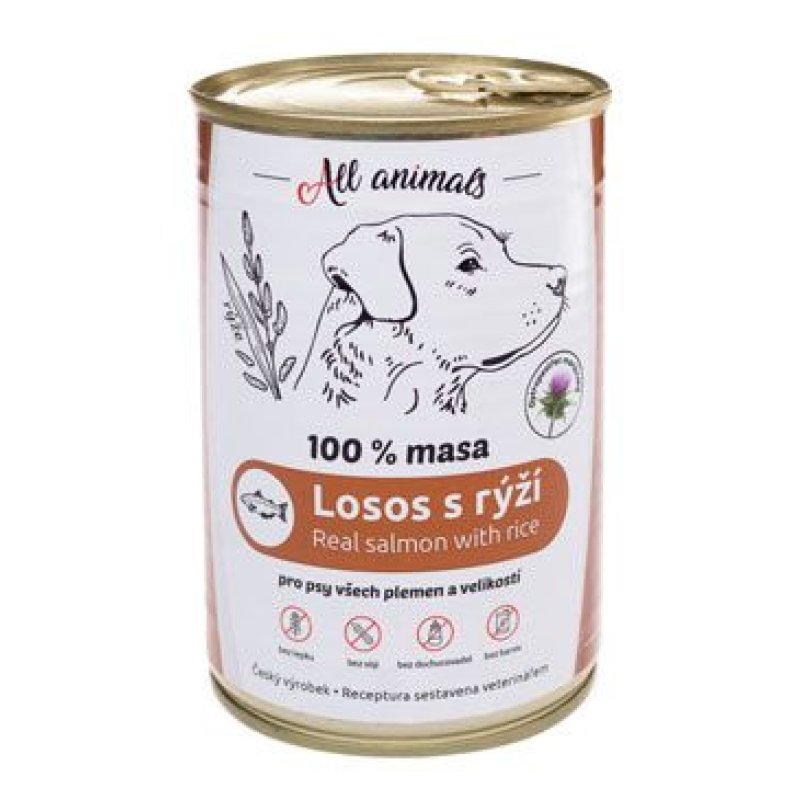 All Animals DOG losos mletý s rýží 400 g