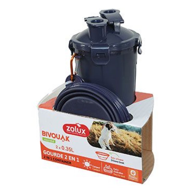 Zolux Lahev 2v1+ 2 misky BIVOUAK 2 x 350 ml modrá