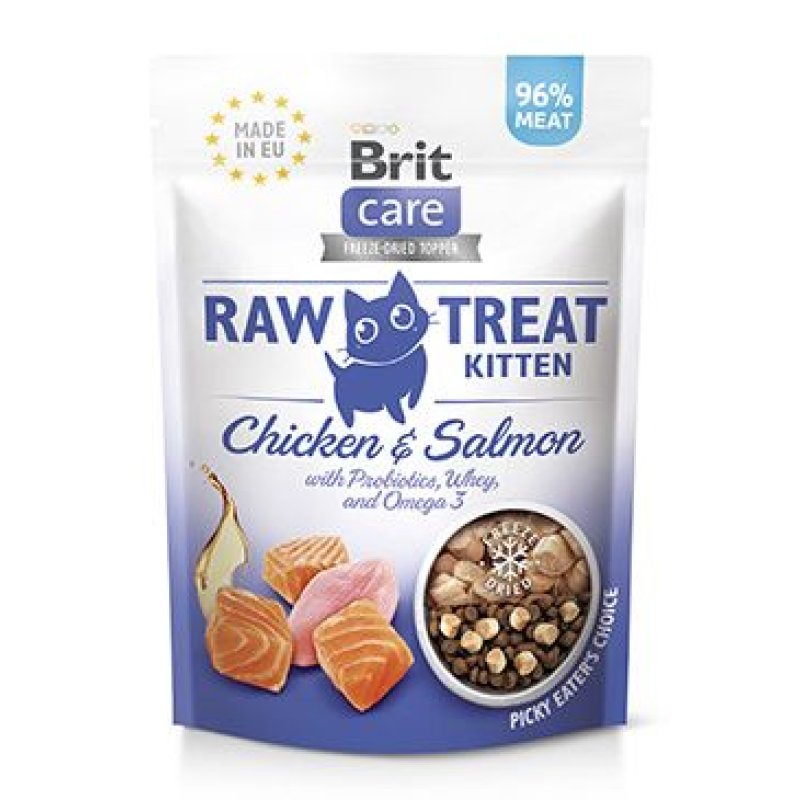 Brit Raw Treat Cat Kitten, Chicken&Salmon 40g