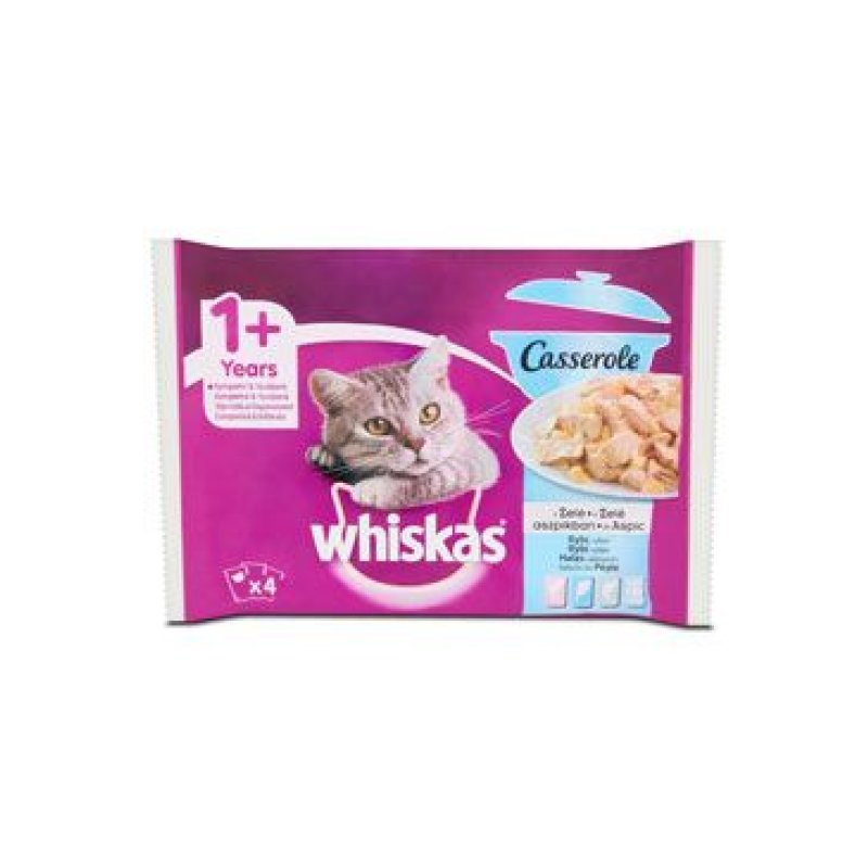 Whiskas kapsa Casserole rybí výběr v želé 4 x 85 g