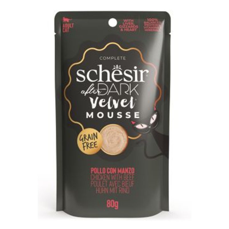 Schesir Cat kapsa After Dark Velv.Mousse kuře/hovězí 80 g