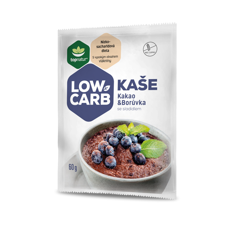 Topnatur LOW CARB kaše Kakao & Borůvka 60 g