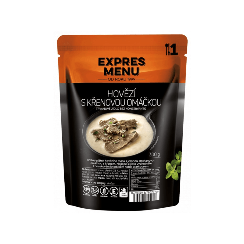 EXPRES MENU Hovězí s křenovou omáčkou 300 g (1 porce)