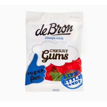 deBron Cherry Gums želé bonbony bez cukru 90 g