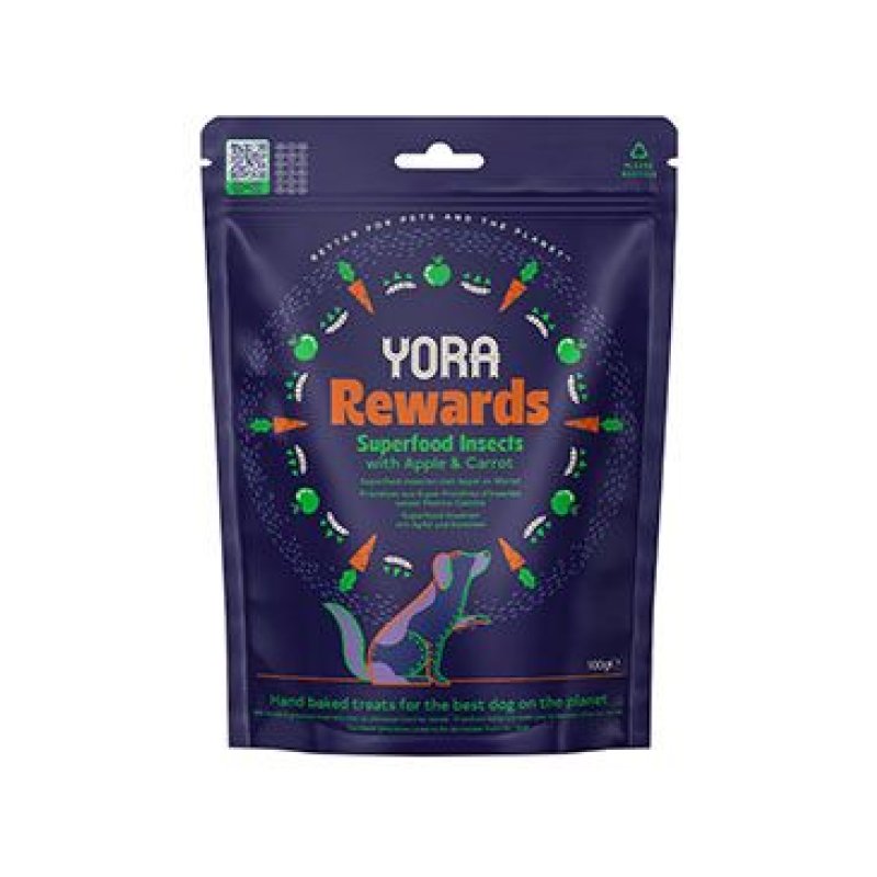 YORA Dog pamlsky z hmyzu Rewards jablko a mrkev 100 g