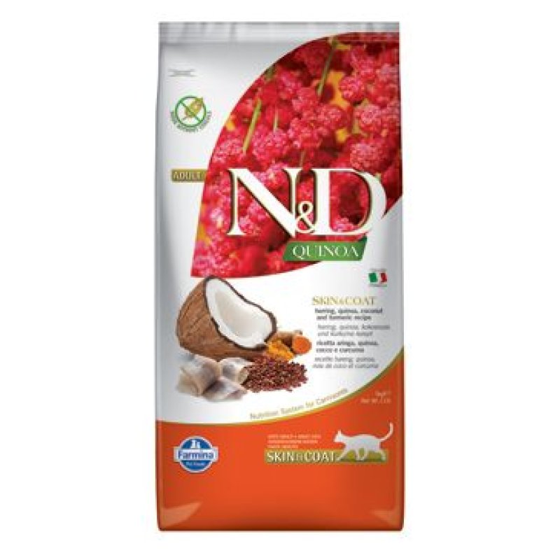 N&D Quinoa CAT Skin & Coat Herring & Coconut 5 kg