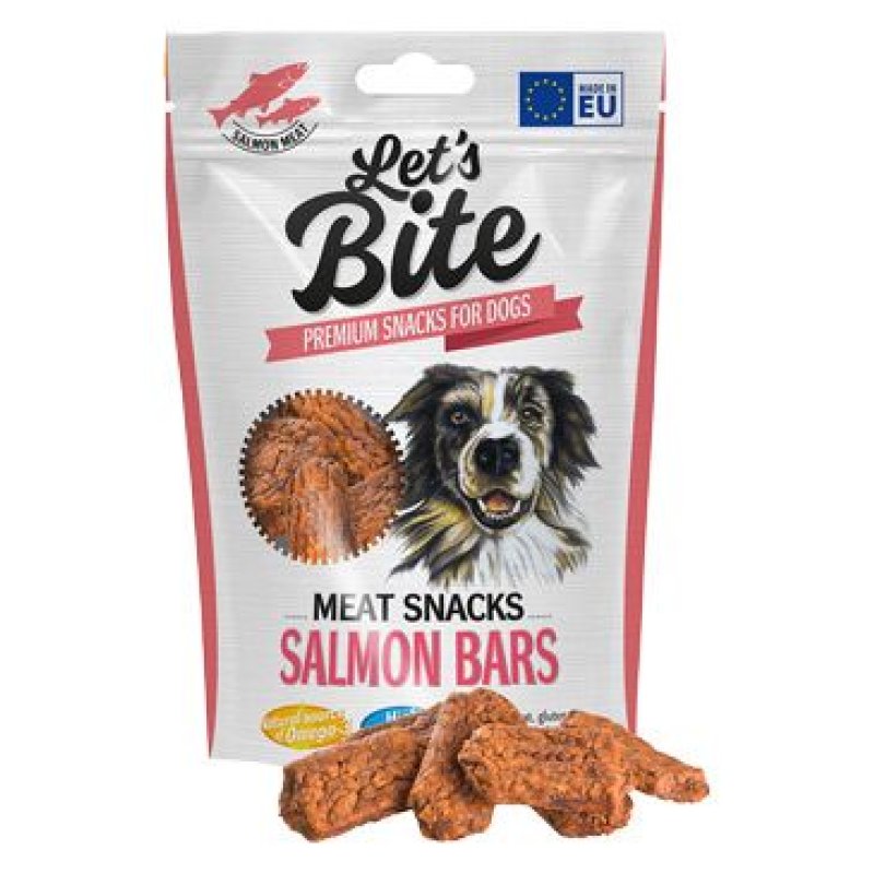 Brit Let's Bite Meat Snacks Salmon Bars 80 g