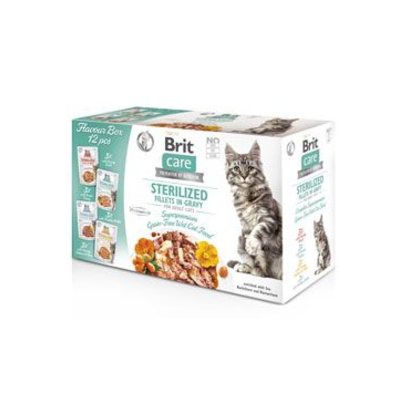 Brit Care Cat Fillets in Gravy Steril. Flav. Box 12 x 85 g