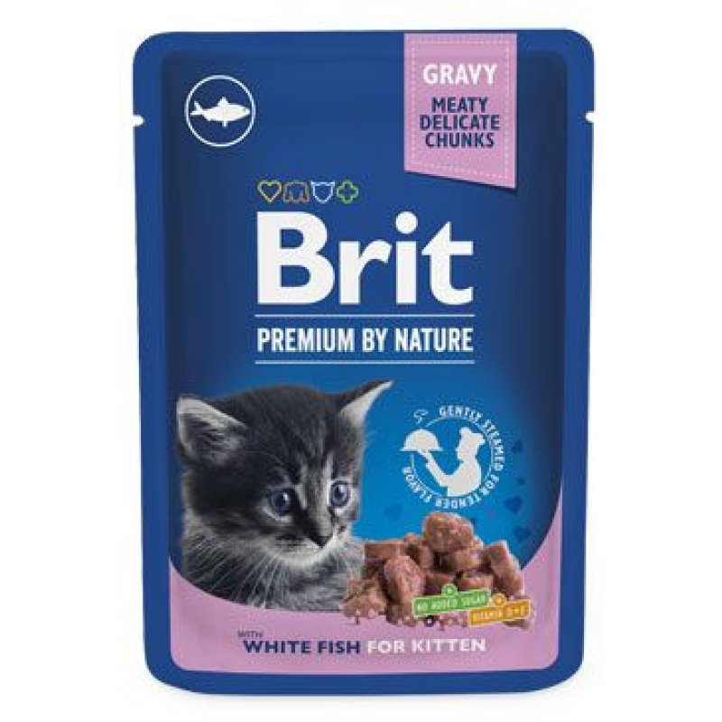 Brit Premium Cat kapsa White Fish for Kitten 100 g