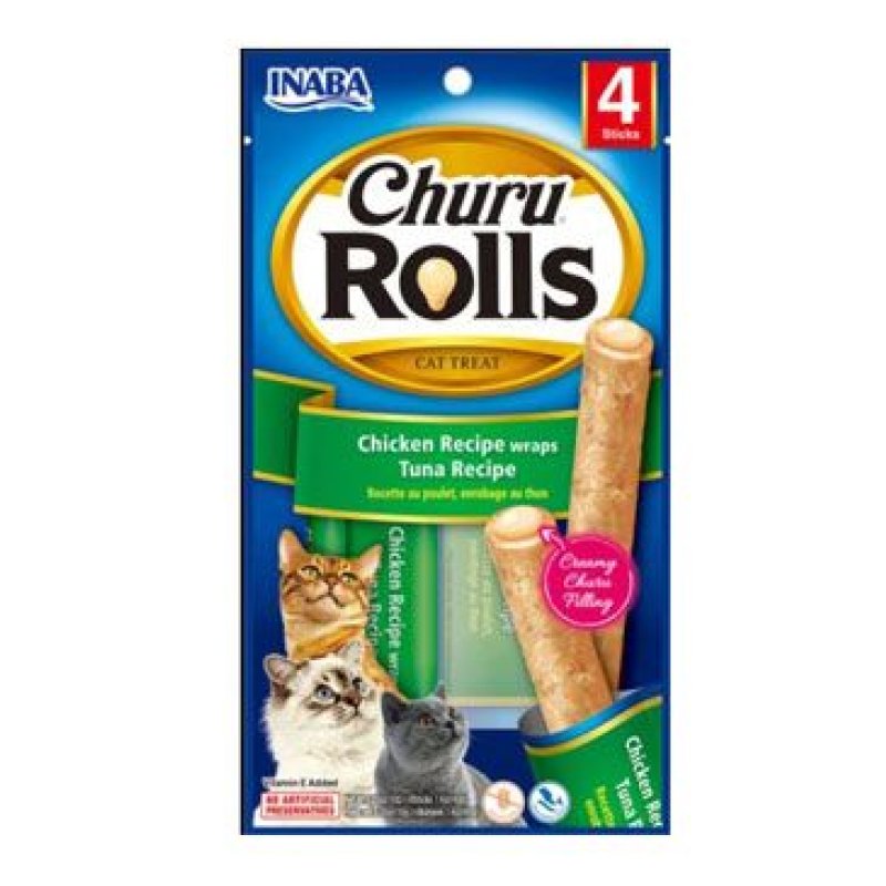 Churu Cat Rolls Chicken wraps&Tuna cream 4 x 10 g