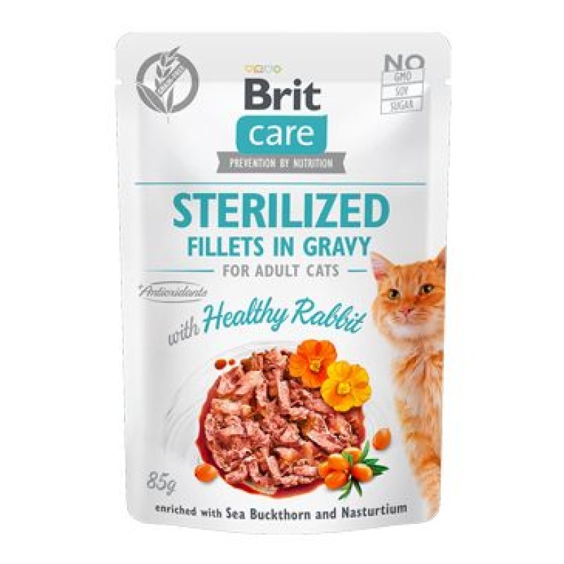 Brit Care Cat Fillets Gravy Steril Healthy Rabbit 85 g