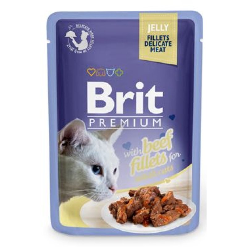 Brit Premium Cat D Fillets in Jelly with Beef 85 g