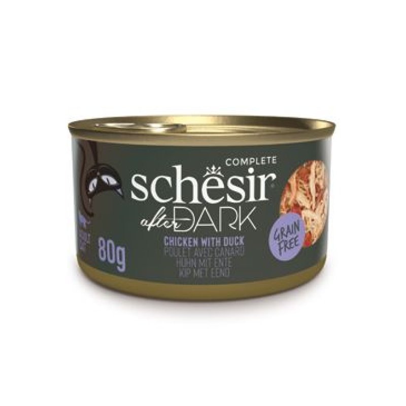 Schesir Cat konz. After Dark Wholefood kuře/kachna 80 g