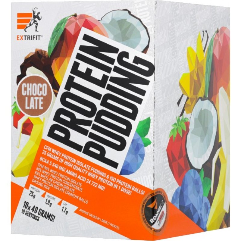 Extrifit Protein Pudding - 10x 40 g, čokoláda