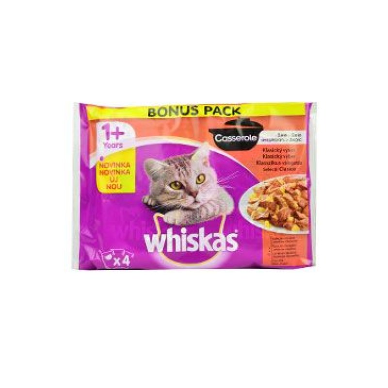 Whiskas kapsa Casserole klasický výběr v želé 4 x 85 g