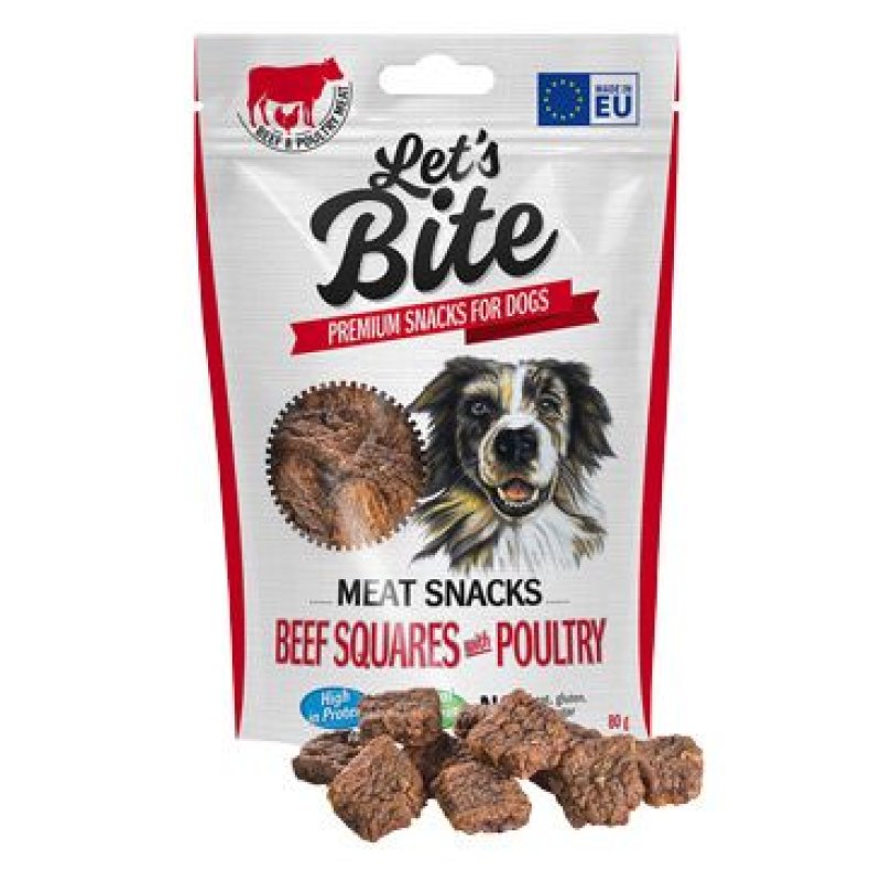 Brit Let's Bite Meat Snacks Beef Squares & Poultry 80 g