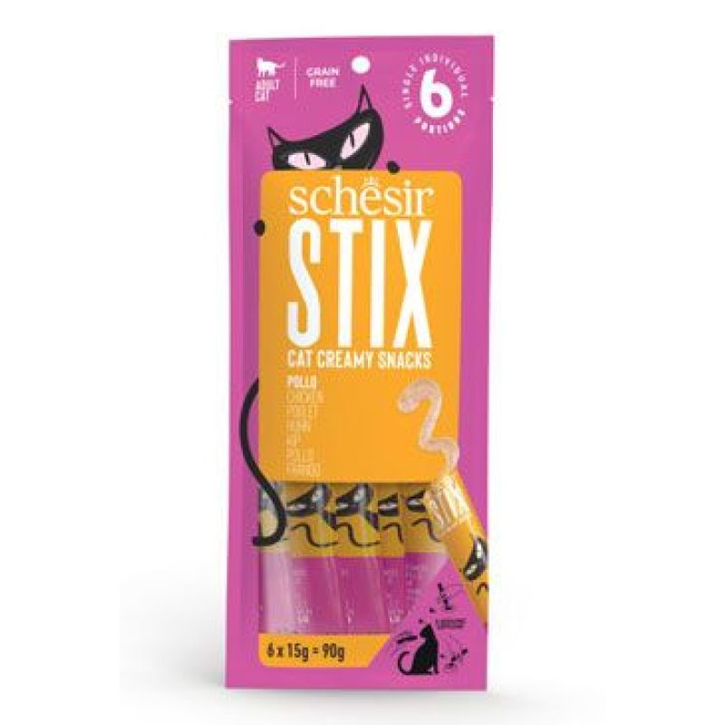 Schesir Cat Stix Liquid Snack kuře 6 x 15 g