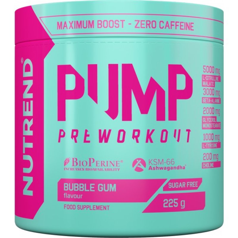 Nutrend Pump Preworkout - 225 g, žvýkačka