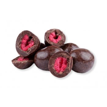Lyofilizované maliny v hořké čokoládě (mrazem sušené) 50 g