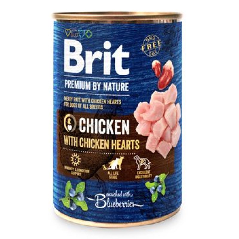 Brit Premium Dog by Nature  konz Chicken & Hearts 400 g