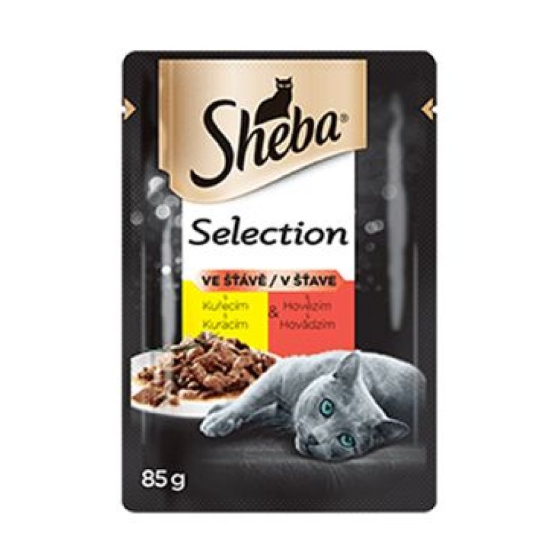 Sheba kapsa Selection s kuřecím a hovězím ve šťávě 85 g