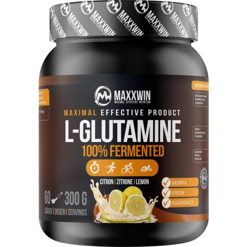 MaxxWin L-Glutamine 100 % Fermented s příchutěmi - 300 g, malina