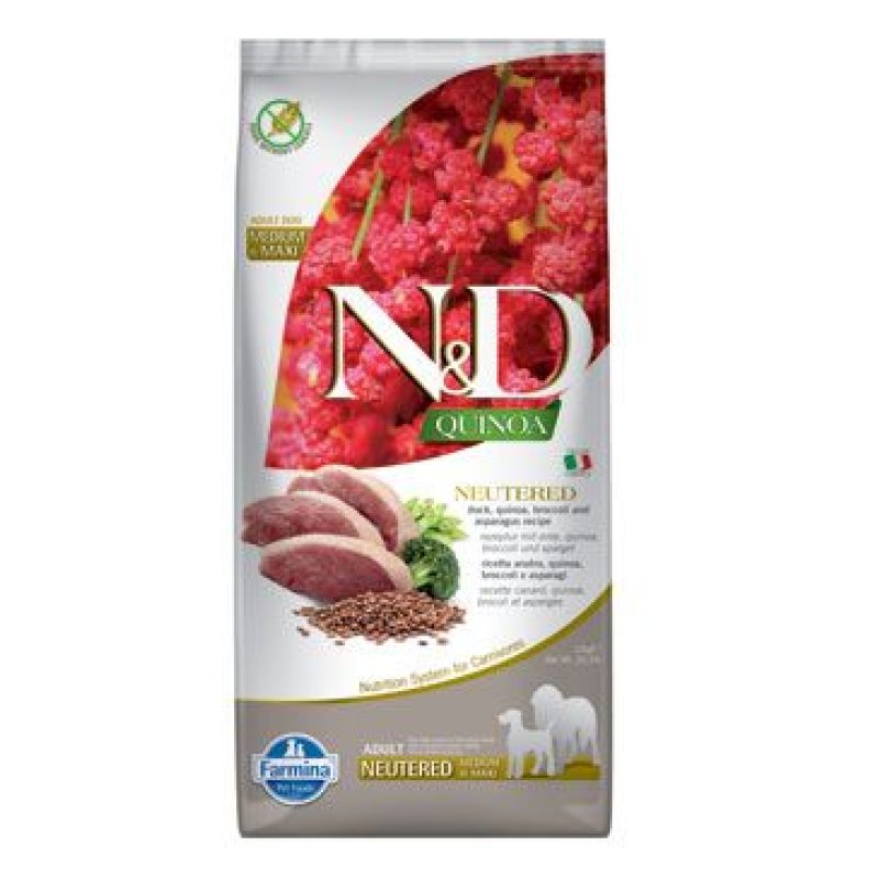 N&D Quinoa DOG Neutered Duck & Broccoli & Asp. 12 kg