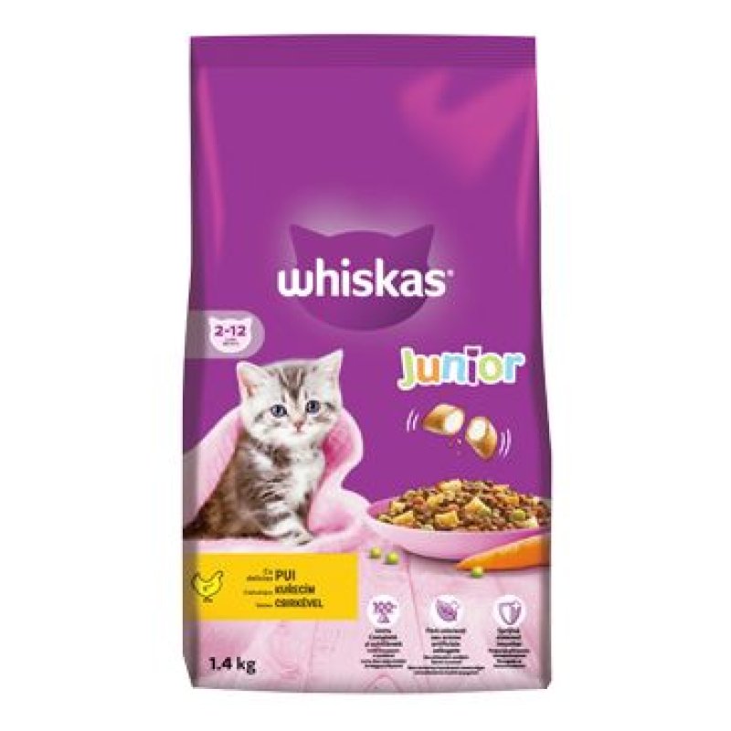 Whiskas Dry Junior s kuřecím 1,4 kg