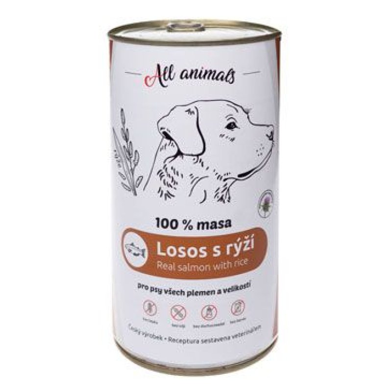 All Animals DOG losos mletý s rýží 1200 g