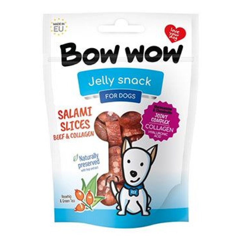 Bow wow poch. Salámová kolečka hovězí a kolagen 80 g