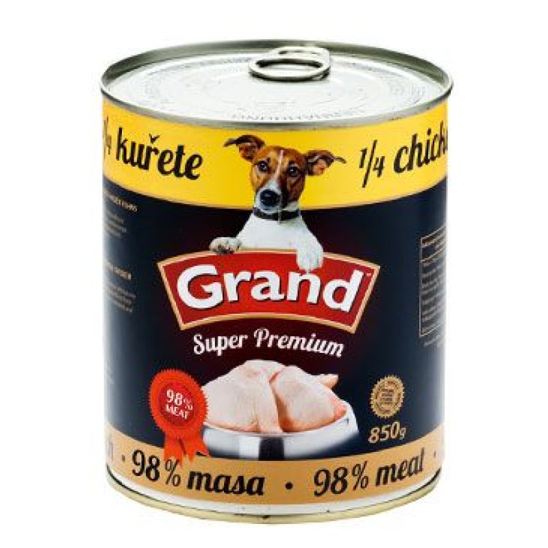 GRAND konz. pes Extra s 1/4 kuřete 850 g