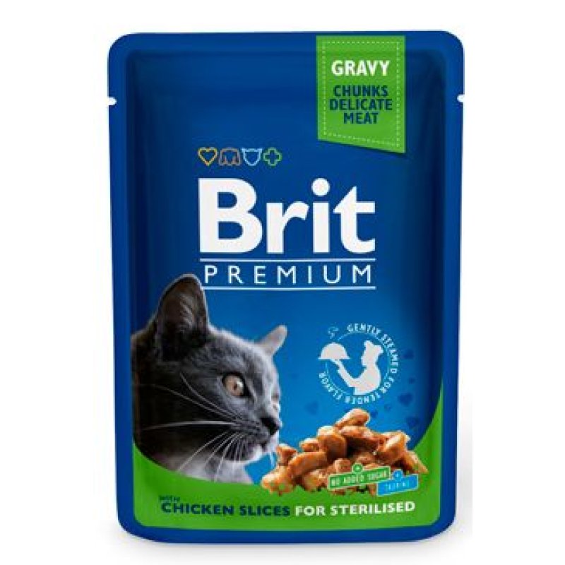 Brit Premium Cat kapsa Chicken Slices for Sterilised 100 g