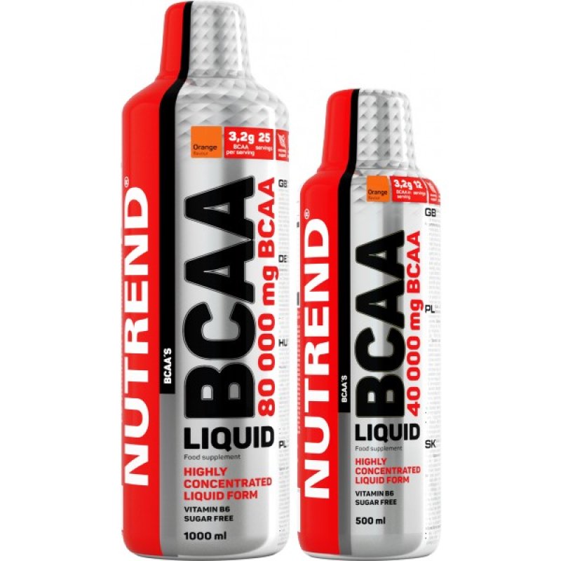 Nutrend BCAA Liquid 1000 ml, pomeranč + 500 ml, pomeranč zdarma